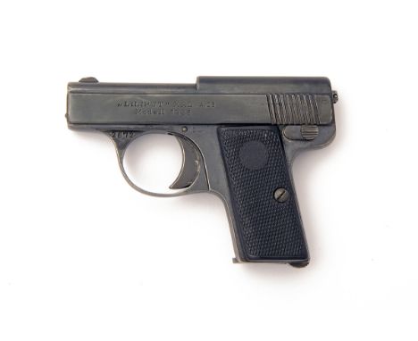 A CASED 4.25mm (LILIPUT) SEMI-AUTOMATIC VEST-PISTOL, UNSIGNED, MODEL '1926 LILIPUT', serial no. 2627, circa 1926, with blued 