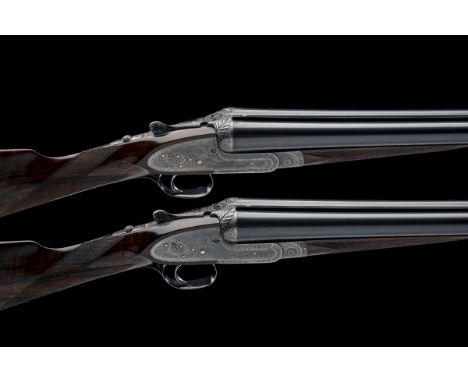 F. BEESLEY A PAIR OF 12-BORE SINGLE-TRIGGER SIDELOCK EJECTORS, serial no. 2017 / 8, circa 1907, 29 3/4in. nitro reproved chop