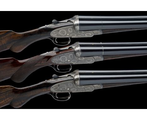 BOSS & CO. A TRIO OF 12-BORE SINGLE-TRIGGER EASY-OPENING SIDELOCK EJECTORS, serial no. 6201 / 2 / 3, for 1912, 29in. nitro ba