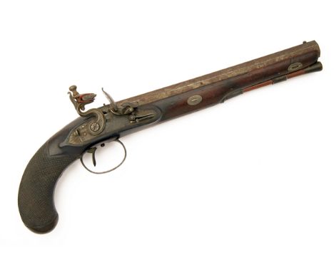 NOCK, LONDON A .600 FLINTLOCK DUELLING or OFFICER'S PISTOL, no visible serial number, circa 1800, with octagonal 10 3/8in. ba