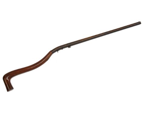 A 25-BORE PERCUSSION UNDER-HAMMER WALKING-STICK SHOTGUN WITH CRANKED STOCK, no visible serial number, circa 1840 and of 'Day'