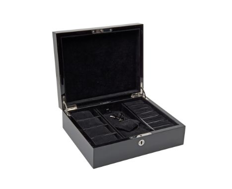 ANTHONY HOLT &amp; SON SILVERSMITHS A NEW AND UNUSED GENTLEMAN'S VALET (JEWELLERY) CASE, fitted for four watches, cufflinks a