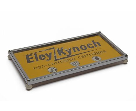 A SCARCE ADVERTISING PIN-TRAY FOR ELEY-KYNOCH NON-CORROSIVE CARTRIDGES, circa 1960, with chrome surround measuring 12in. x 6i