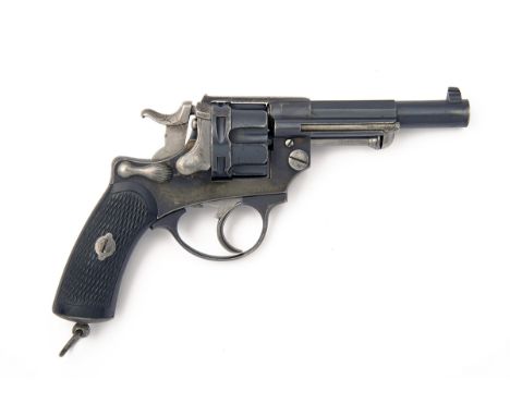 AN 11mm (FRENCH ORDNANCE) REVOLVER SIGNED CHAMELOT & DELVIGNE, MODEL '1874 OFFICER'S TYPE', serial no. 7145, circa 1880, with