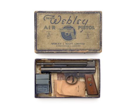 WEBLEY &amp; SCOTT, BIRMINGHAM &amp; LONDON A SCARCE BOXED BARREL-COCKING AIR-PISTOL, MODEL 'PRE-WAR MKI THIN-GRIP', serial n