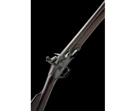 A .750 PATTERN 1793 INDIAN PATTERN BROWN BESS REGULATION MUSKET, with 39in. barrel with double ordnance cross sceptre proofs 