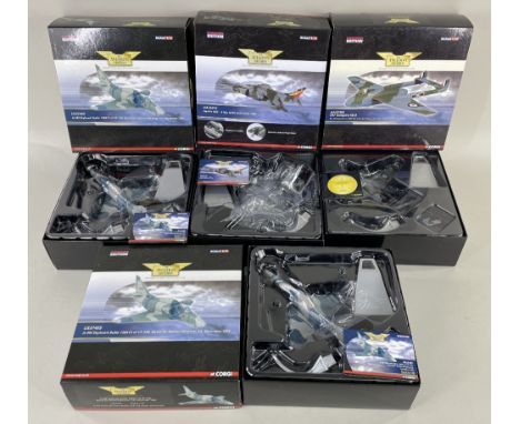 FOUR CORGI 1:72 SCALE MODELS POST WAR MILITARY JETS, ltd edns, comprising two A-4M USN Skyhawks, 1992, DH Vampire FB.9, 1955,