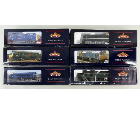 SIX BACHMANN BRANCH-LINE 00 GAUGE DIESEL LOCOMOTIVES, comprising 32-475 Class 40 D368 loco in BR green, 32-650 Class 44 D1 Sc