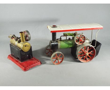 Mamod - Two unboxed Mamod models. Lot consists of Mamod TE1 Steam Traction Engine; and a Mamod Minor Stationary Steam Engine.