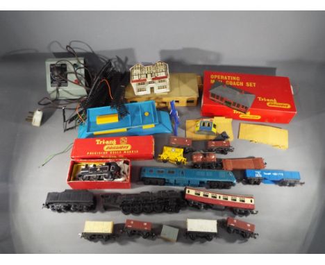 Hornby, Triang; Kitmaster - A quantity of OO Gauge railway track, accessories, rolling stock  and buildings predominately unb