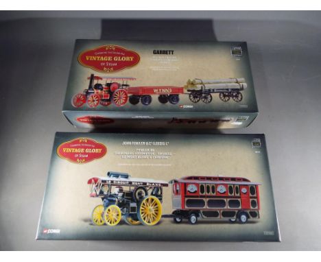 Corgi - Two boxed Vintage Glory diecast model vehicles. Lot includes #80110 Fowler B6 Showmans locomotive - ''Onward', #80305