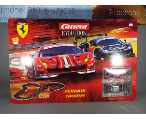 Carrera Evolution Ferrari Trophy  1:32 scale 6.3 meters high speed mega racing tracks model kit with cars # 20025230, appears