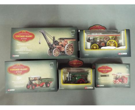 Corgi - Five 1:50 scale models from the Corgi Vintage Glory of Steam range to include # 80105, # 80108, # 80203 and similar, 