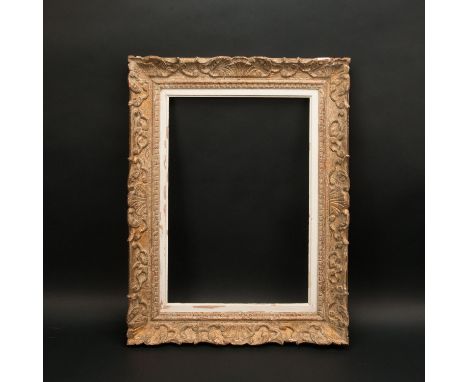 Collectors Frame, French design , curved wood decorations with grey vintage design , stepped and rounded rebates , picture si