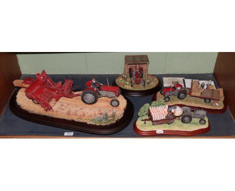 Country Artists models: Hay Baling scene `Safely Gathered In`, limited edition 50/100 and Massey Ferguson scene 'Spring Clean