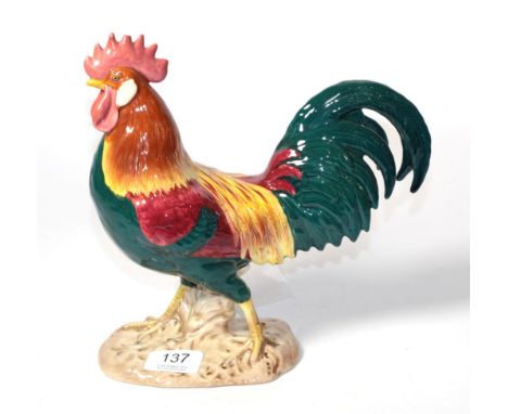 A Beswick cockerel 'Leghorn' 1892.  Comb broken off (with item in bag with lot). Otherwise in good condition. 