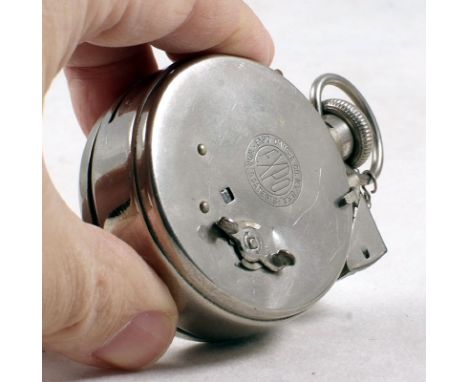 Expo "Watch" Type Camera. "Watch" type sub-miniature camera by the Expo Camera Co. N.Y. USA, with clip-on viewfinder plus len