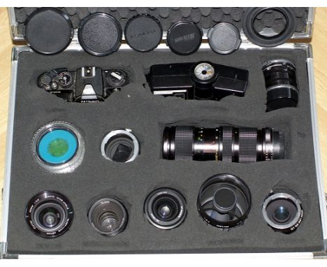 Black Nikon FM2N camera body #7392616 (condition 6F); Vivitar 283 Auto Thyristor flash (condition 5E); Nikon BR2 & K3, K4 & K