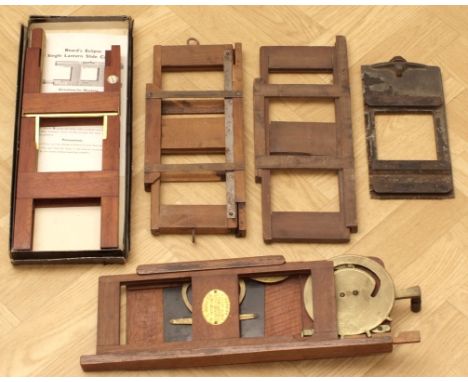 Magic Lantern Slide Carriers. A rare W C Hughes of London patented 'Presto' Magic Lantern slide carrier for 'seamless' slide 