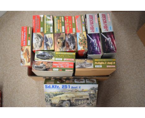 Model constructor kits: by Dragon, mainly military vehicles 1:35 scale; two 1:48 scale aircraft.