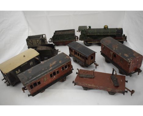 A Marklin (Maerklin) 1-gauge 4-4-0 locomotive, 1427 green painted livery with LNER tender; together with a brake coach; a 3rd