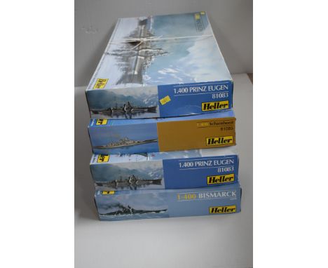 Heller 1:400 scale military vessels.