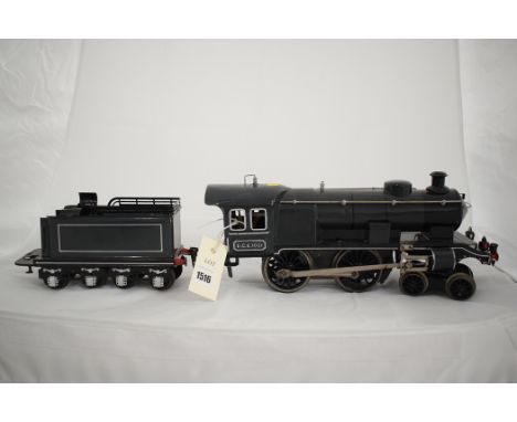 Marklin (Maerklin) 1-gauge 4-4-0 clockwork locomotive, E.C.E. 1021 grey livery, with tender.