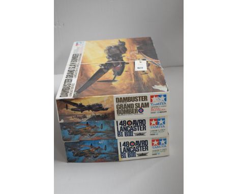 Tamiya 1:48 scale aircraft, to include: Avro Lancaster (x2); and a Dambuster.  (3)