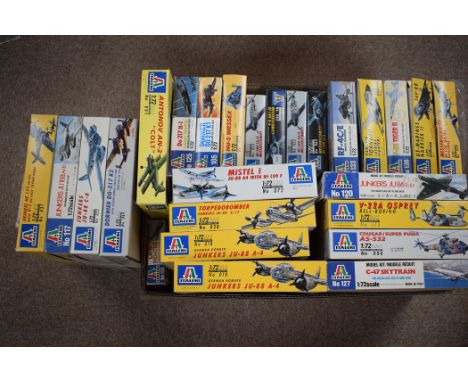 Italeri model constructor kits, mainly 1:72 scale military aircraft.