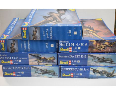 Revell 1:48 scale military aircraft.  (7)