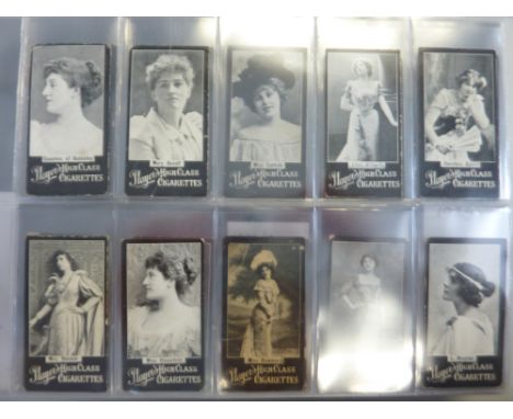 A CIGARETTE CARD ALBUM CONTAINING JOHN PLAYER & SONS,  Actors & Actresses 1908, (18) Actresses 1897, (33), Advertisement Card