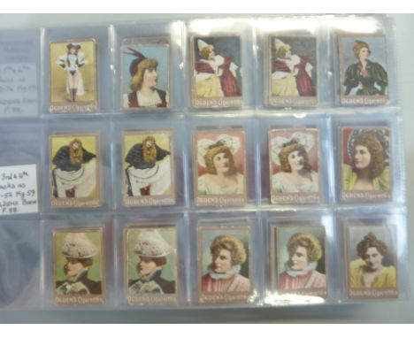 A CIGARETTE CARD ALBUM CONTAINING OGDENS, Miniature Playing Cards, Beauty Backs, 1900 Groups 1, 2 & 3, Approx. 155 + cards wi