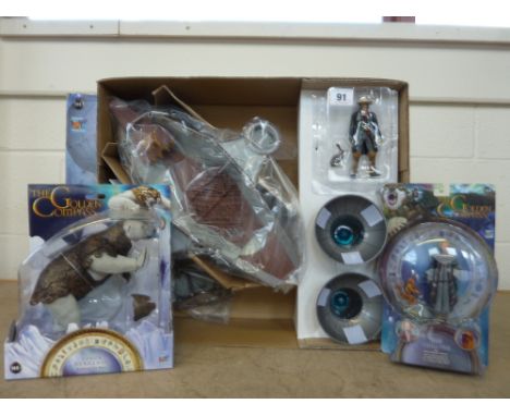 A BOXED GOLDEN COMPASS 'LEE SCORESBY'S AIRSHIP VEHICLE, appears complete and still sealed in original packaging with a 'Mrs C