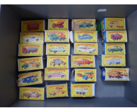 A COLLECTION OF BOXED MATCHBOX 1-75 SERIES DIECAST VEHICLES, to include Foden Cement Mixer, No.26, Ford Fairlane Fire Chief C