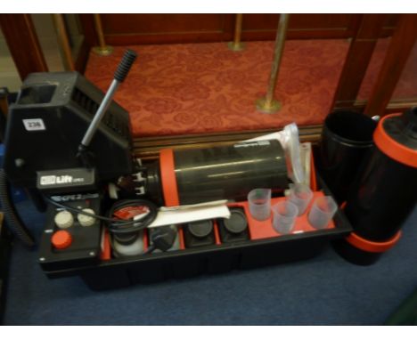 A JONO CPEZ ROTARY DARKROOM PROCESSOR, with measuring cylinders, mixing bottles and instructions, not tested