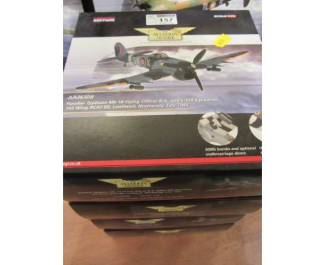 Four Corgi Aviation Archive limited edition die-cast model scale 1:72 AA36508 Hawker Typhoon Mb1B, US37102P-51B-5 Mustang 43-