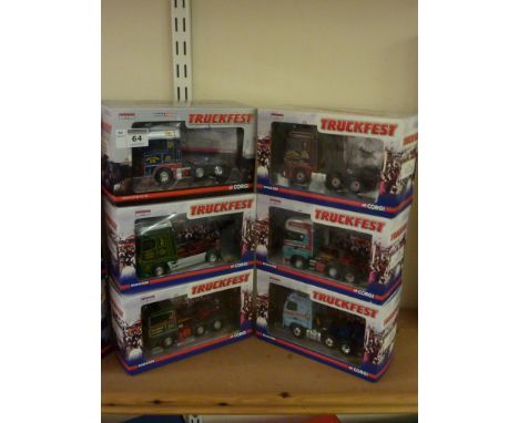 Six Corgi Truckfest die-cast model tractor units CC15203, CC13223, CC13417, CC13245, CC13704, CC14004 (6)