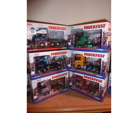 Six Corgi Truckfest die-cast model tractor units CC15203, CC13714, CC13808, CC13232, CC13802, CC13702 (6)