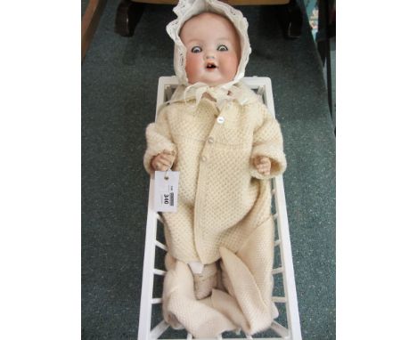 Vintage Armand Marseille bisque head doll, with sleeping eyes, impressed number 518