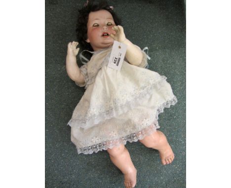 Vintage Schoenau Hoffmeister bisque head doll with sleeping eyes,  impressed marks 914 Germany 12 

 Condition Report Hairlin