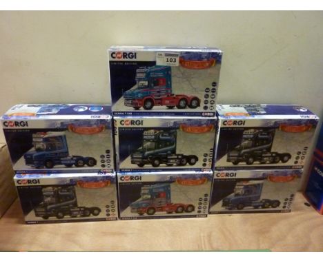 Seven Corgi  Hauliers of renown limited edition die-cast truck tractor units boxed CC12836, CC12834, CC12827, CC12827, CC1282