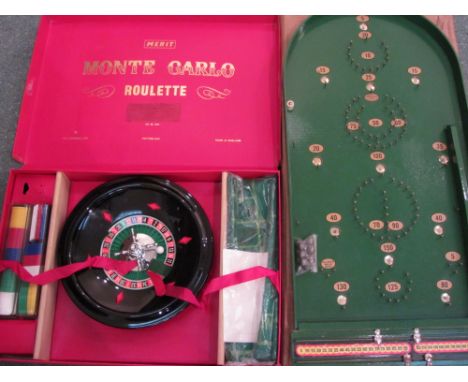 Merit Monte Carlo roulette and Chad Valley bagatelle (both boxed) 