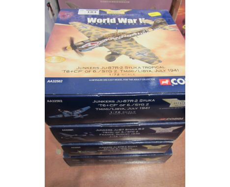 Four Corgi Aviation Archive World War II Europe and Africa die-cast model scale 1:72 AA32502 AA32501 AA32505 AA32803 (4)