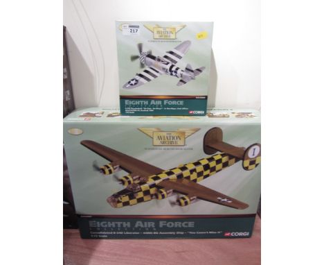 Two Corgi Aviation Archive Eighth Air force die-cast model scale 1:72 AA33806 AA34007 (2)