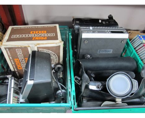 Ferguson VHS Video Star Tuner Player, plus camera, Elmo Editor 912, Prinz 800 Projector, Chinon 672 Autozoom, camera's Casio 