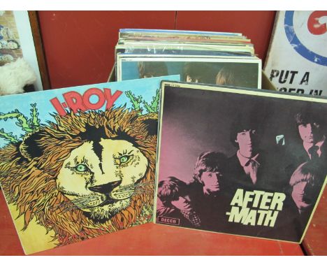 Rolling Stones L.P's, 'Aftermath' 'Emotional Rescue', No. 2 and 'Rolled Gold' and book, Byrds, Kinks, I-Roy, Muddy Watersm ot