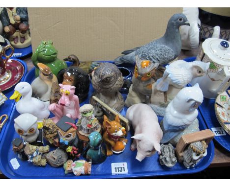 Poole Game Bird, Sylvac monkey, UAC Geoffrey Shield Pink Panther, other model animals:- One Tray.