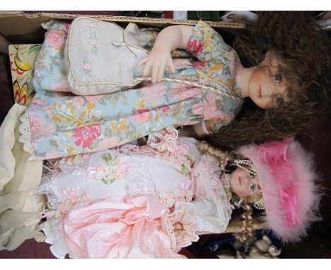 English Rose and Leonard Collection Dolls, cigarette card silks, including Muratt, Chairman, Army badges, BDV:- One Box.