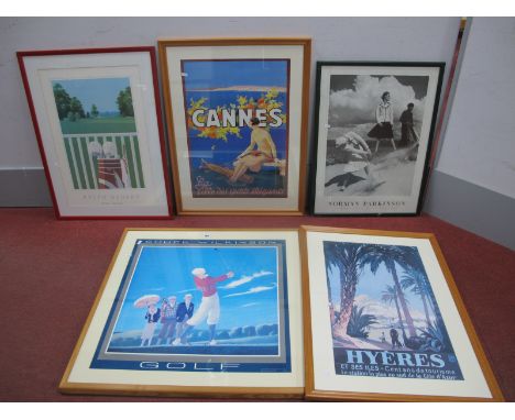 Golf - Reproduction advertising to include Chuck Wilkinson, Hyeres and Ralph Hedley and Cannes,(5).
