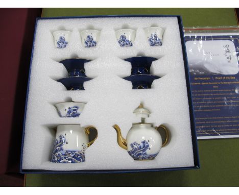 A Boxed Auratic China 'Pearl of The Sea' Tea Set, 